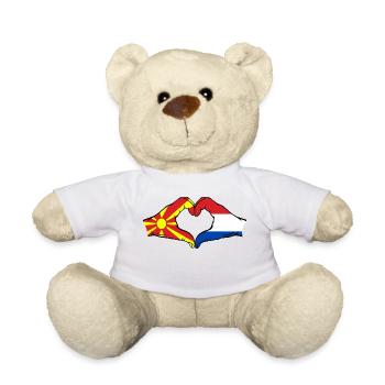 Macedonia Holland Flag Hands Heart Shape - Teddy Bear - white - Front