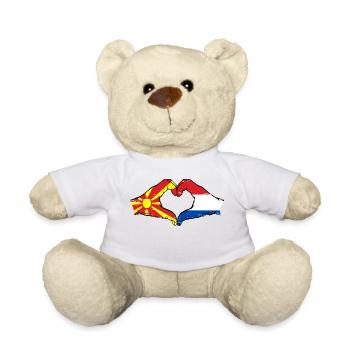 Macédoine Hollande drapeau mains forme de coeur utilisé - Nounours - blanc - Devant