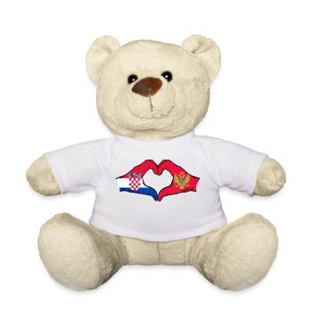 Kroatien Montenegro Flagge Hände Herzform - Teddy - Weiß - Vorne