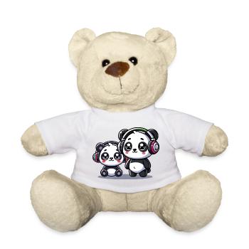 Cute Panda Headphone Motif - Teddy Bear - white - Front