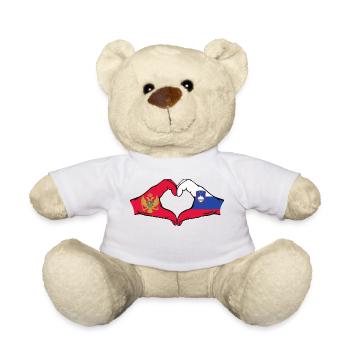 Montenegro Slowenien Flagge Hände Herzform - Teddy - Weiß - Vorne