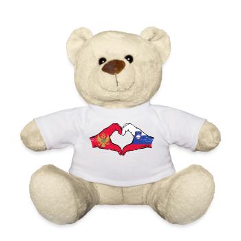 Montenegro Slowenien Flagge Hände Herzform used - Teddy - Weiß - Vorne