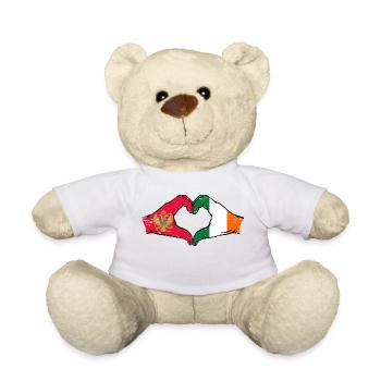 Monténégro Irlande Drapeau Mains Coeur Utilisé - Nounours - blanc - Devant