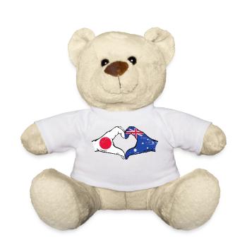 Japan Australien Flagge Hände Herzform used - Teddy - Weiß - Vorne