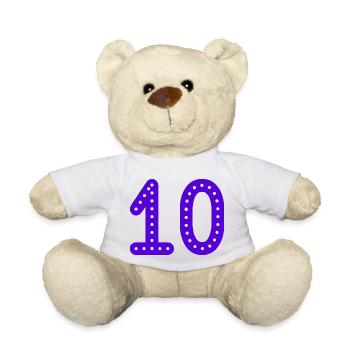 10. 10 YEARS. 10th ANNIVERSARY. 10 YEAR ANNIVERSARY. - Teddy Bear - white - Front