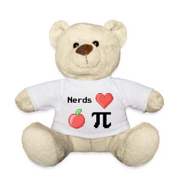 Nerds Love Apple Pi Pi Sayings Math S Pixel - Teddy Bear - white - Front