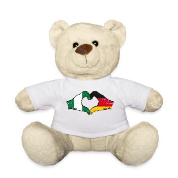 Nigeria Germany Flag Hands Heart Shape Used - Teddy Bear - white - Front