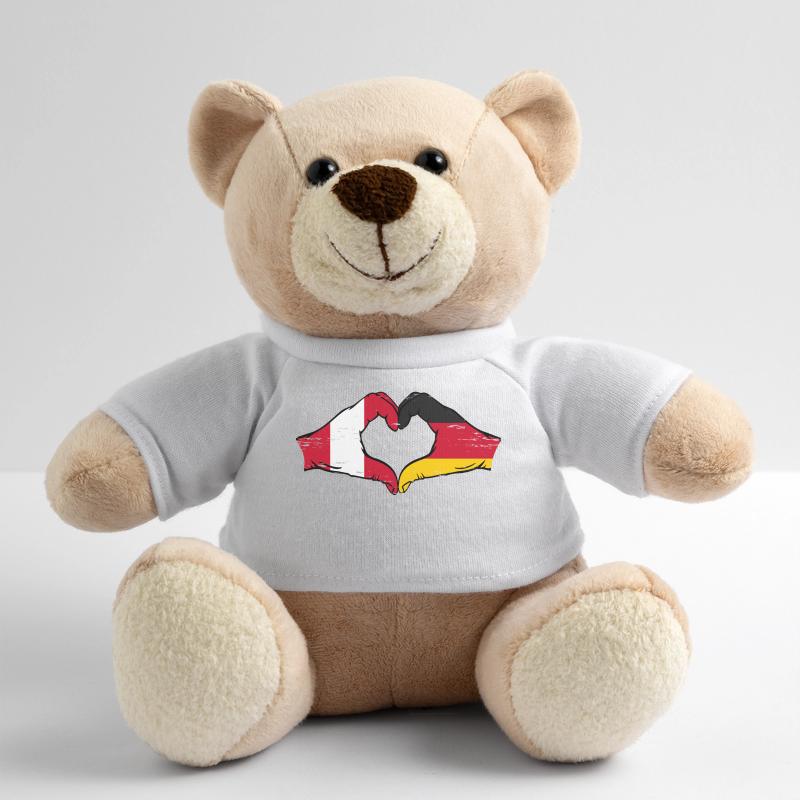 Peru Germany flag hands heart shape used Teddy Bear