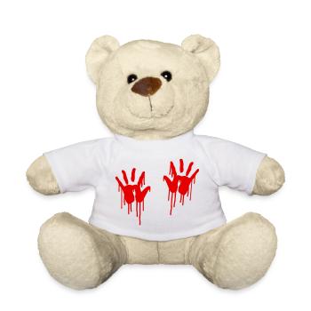 Main sanglante - Nounours - blanc - Devant