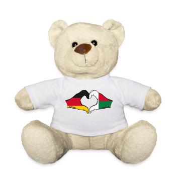Germany Madagascar Flag Hands Heart Shape - Teddy Bear - white - Front