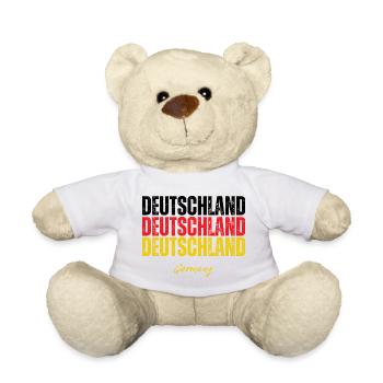 Flagge Deutschlands, deutscher Stolz - Teddy - Weiß - Vorne