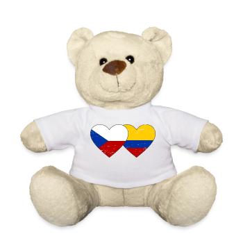 République tchèque Colombie drapeau coeur utilisé - Nounours - blanc - Devant