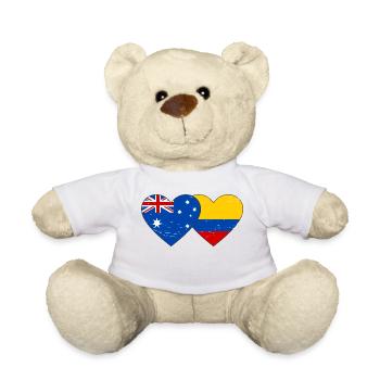 Australien Kolumbien Flagge Herz used - Teddy - Weiß - Vorne