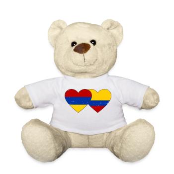 Arménie Colombie Drapeau Coeur Utilisé - Nounours - blanc - Devant