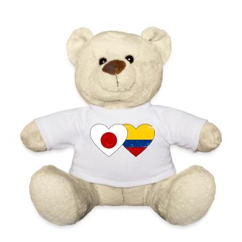 Japon Colombie Drapeau Coeur Utilisé - Nounours - blanc - Devant