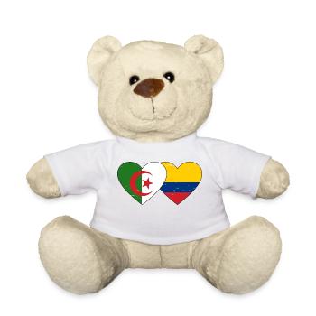 Algérie Colombie Drapeau Coeur Utilisé - Nounours - blanc - Devant
