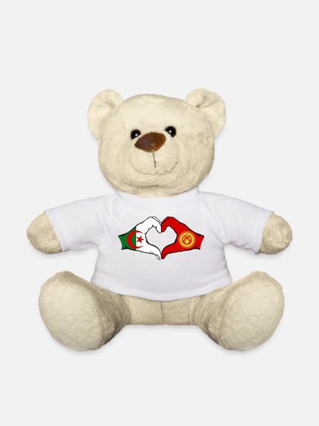 Algerien Kirgisistan Hände Herzform - Teddy - Weiß
