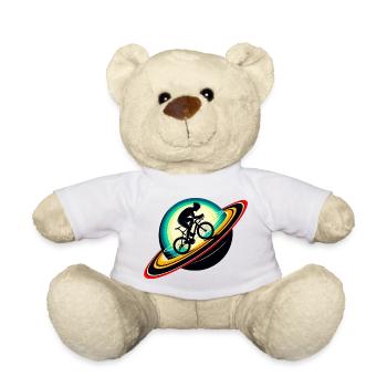 Cyclist on Saturn - Teddy Bear - white - Front