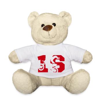 Moto 16 motard - Nounours - blanc - Devant