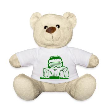 DJ Cactus Deserts Mixer Party Club Music Fun - Teddy Bear - white - Front