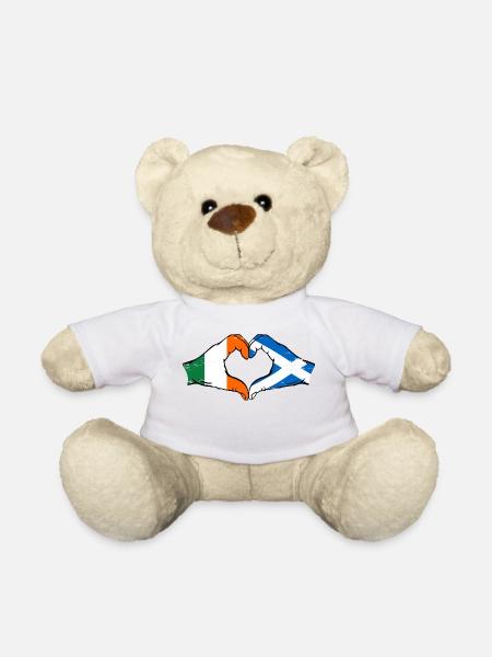 Ireland Scotland Hands Heart Shape Used - Teddy Bear - white