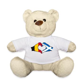 Belgium Scotland Hands Heart Shape - Teddy Bear - white - Front