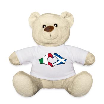 Italy Scotland Hands Heart Shape - Teddy Bear - white - Front