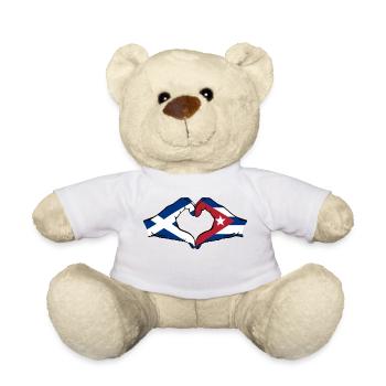 Scotland Cuba Hands Heart Shape - Teddy Bear - white - Front