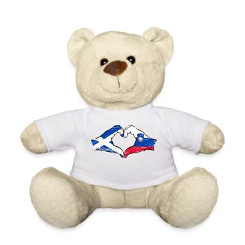 Scotland Slovenia Hands Heart Shape Used - Teddy Bear - white - Front
