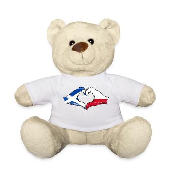 Ecosse Pologne Mains Coeur Forme Utilisé - Nounours - blanc - Devant