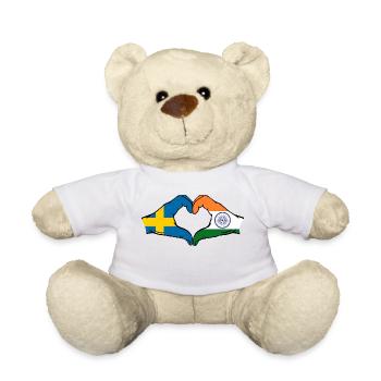 Sweden India hands heart shape - Teddy Bear - white - Front