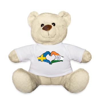 Sweden India Hands Heart Shape Used - Teddy Bear - white - Front