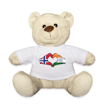 Norway India hands heart shape used - Teddy Bear - white - Front