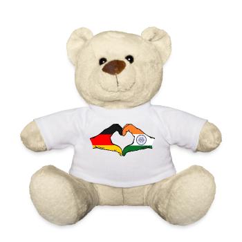 Germany India hands heart shape - Teddy Bear - white - Front