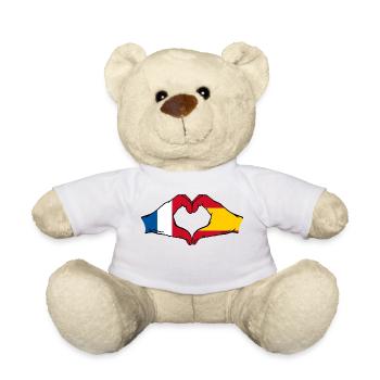 France Spain hands heart shape - Teddy Bear - white - Front
