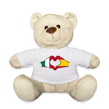 Italie Espagne mains en forme de cœur - Nounours - blanc - Devant