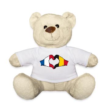 France Belgium hands heart shape - Teddy Bear - white - Front