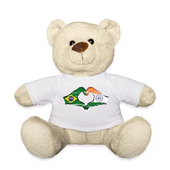 Brazil India Hands Heart Shape Used - Teddy Bear - white - Front