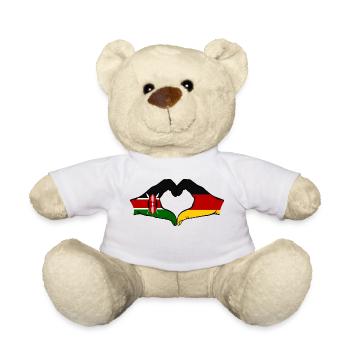 Kenya Germany Hands Heart Shape - Teddy Bear - white - Front