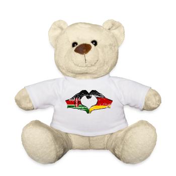 Kenya Germany hands heart shape used - Teddy Bear - white - Front