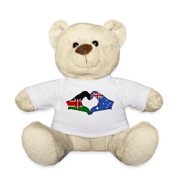 Kenya Australia Hands Heart Shape - Teddy Bear - white - Front