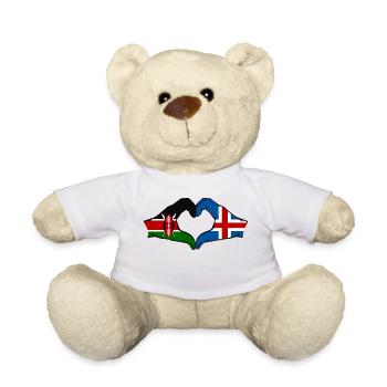 Kenya Island Hands Heart Shape - Teddy Bear - white - Front