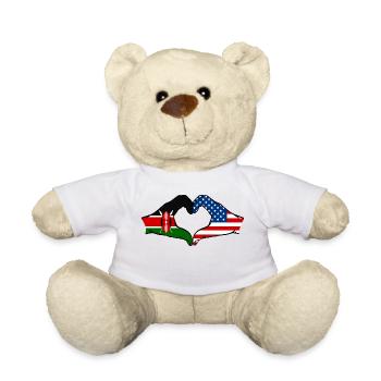 Kenya USA hands heart shape - Teddy Bear - white - Front