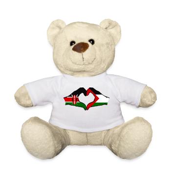 Kenya Palestine mains en forme de coeur - Nounours - blanc - Devant