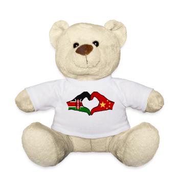 Kenya China Hands Heart Shape - Teddy Bear - white - Front