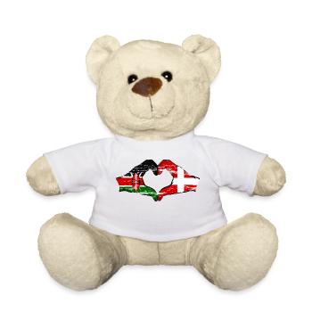 Kenya Denmark hands heart shape used - Teddy Bear - white - Front