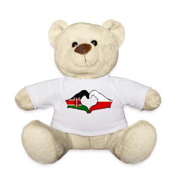 Kenya Pologne mains en forme de coeur - Nounours - blanc - Devant