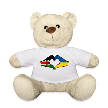Kenya Ukraine Hands Heart Shape - Teddy Bear - white - Front