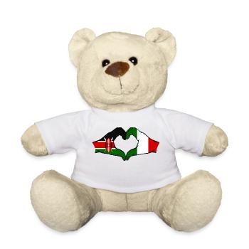 Kenya Italie mains en forme de coeur - Nounours - blanc - Devant