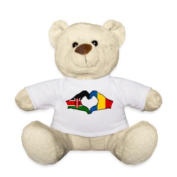 Kenya Roumanie mains en forme de coeur - Nounours - blanc - Devant